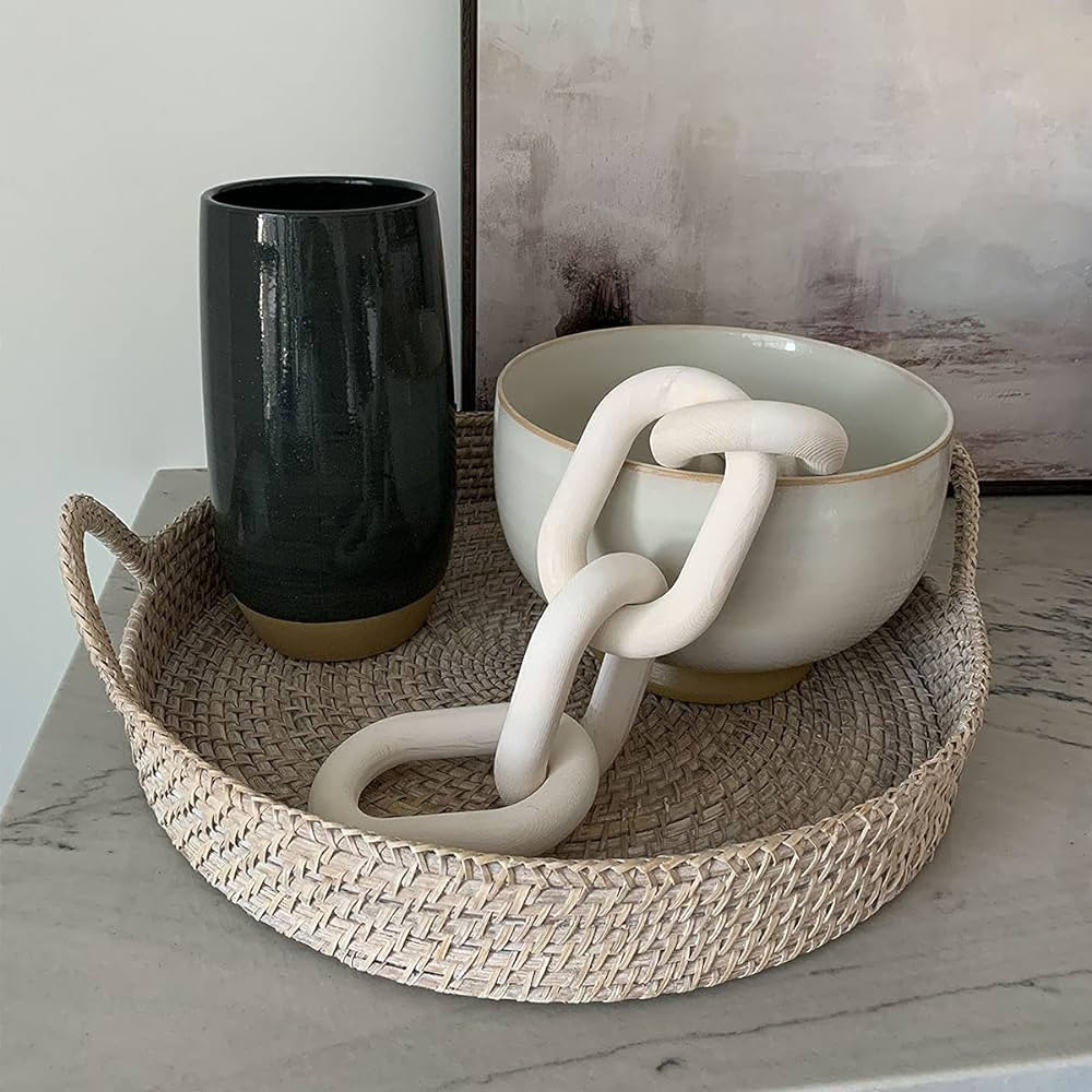 Hanlin Wood Chain Link Decor - Hand Carved Boho Decorative Chain, Farmhouse Decor, Sustainable Pi... | Amazon (US)