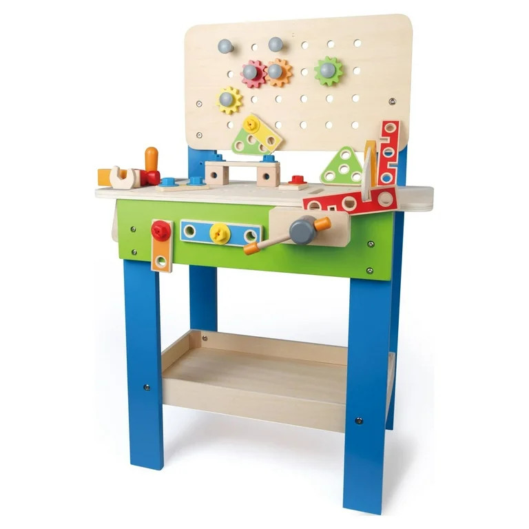 Master Workbench by Hape Award Winning Kid's Wooden Tool Bench Toy Pretend Play Creative Building... | Walmart (US)