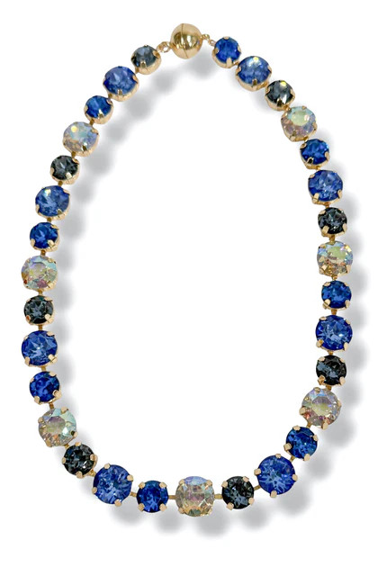 TWT\u00ae Margret Blue Multi Glass Stone Magnetic Necklace | The Willow Tree