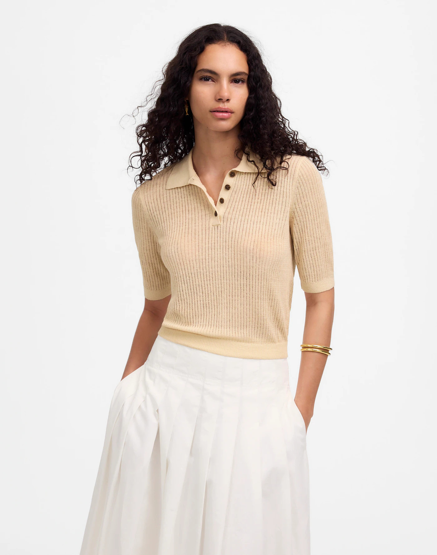 Short-Sleeve Polo Sweater Tee | Madewell