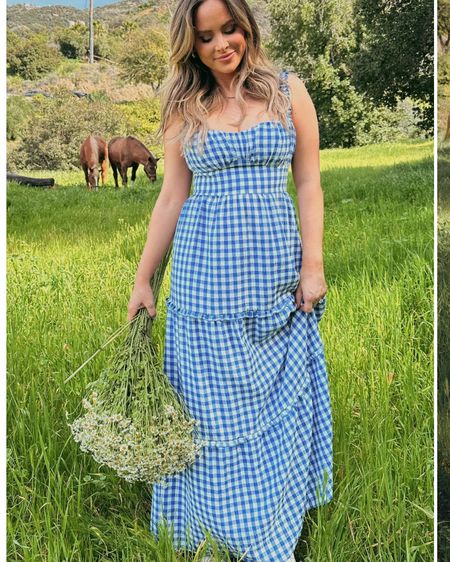 Maxi dress
Gingham dress
Shower dress
Gender reveal outfit 
Bride outfit
Country style 

#LTKSeasonal #LTKwedding