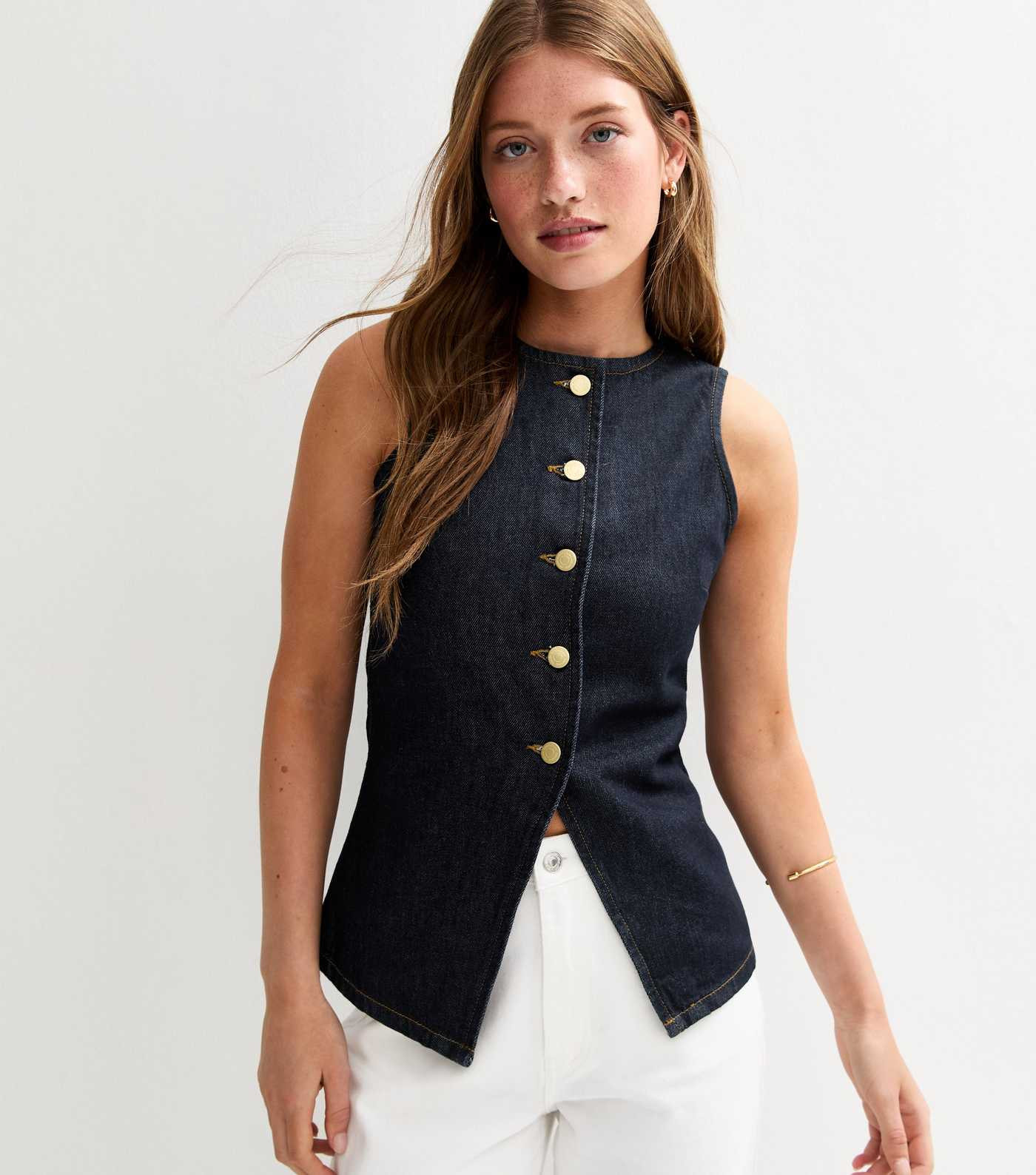 Navy Denim Waistcoat | New Look | New Look (UK)