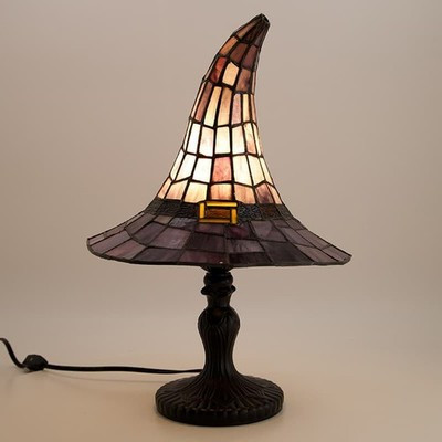 Cracker barrel 2026 STAINED GLASS WITCH HAT LAMP VIRAL HALLOWEEN DECOR | eBay | eBay US