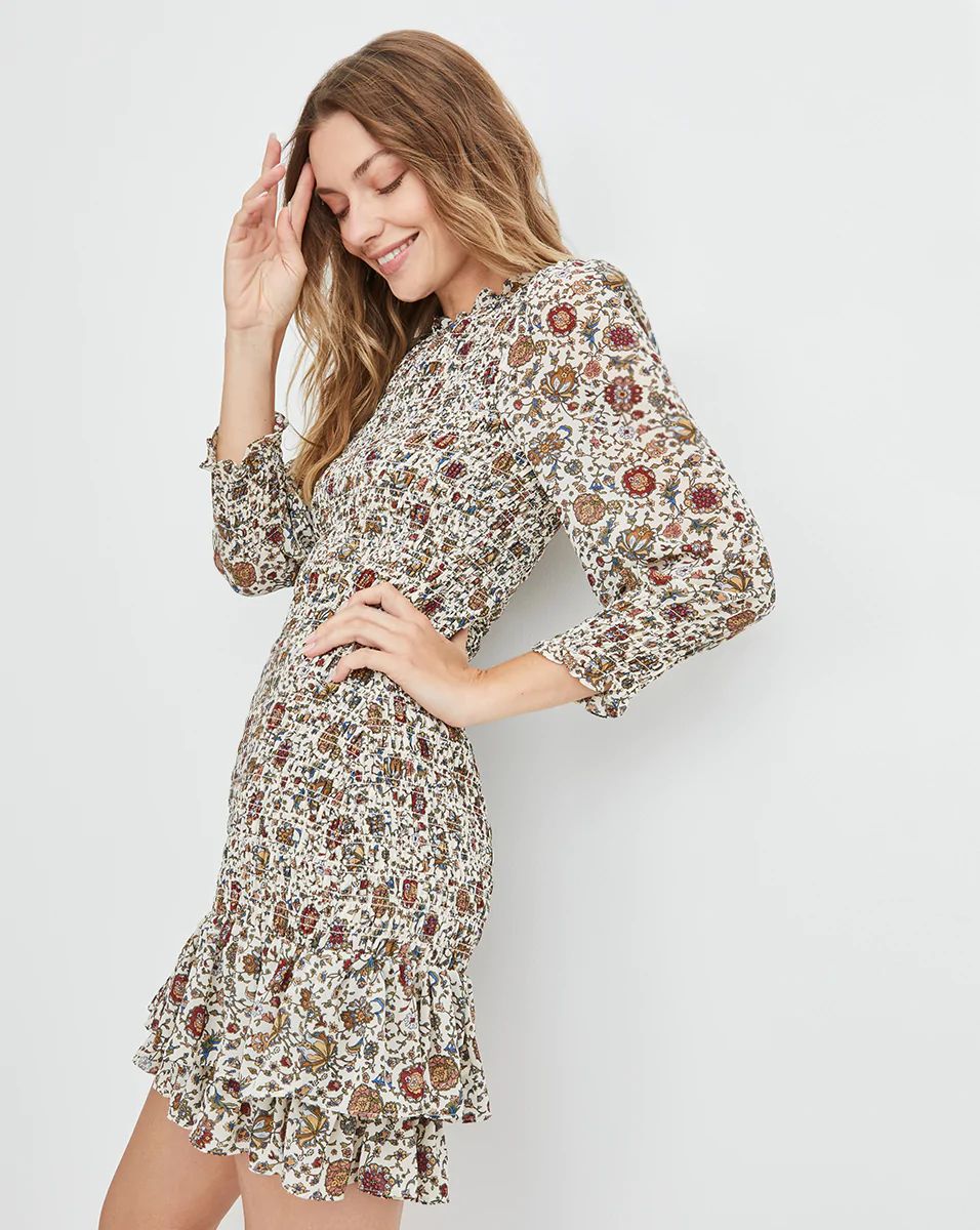 Farha Vine-Floral Minidress | Veronica Beard