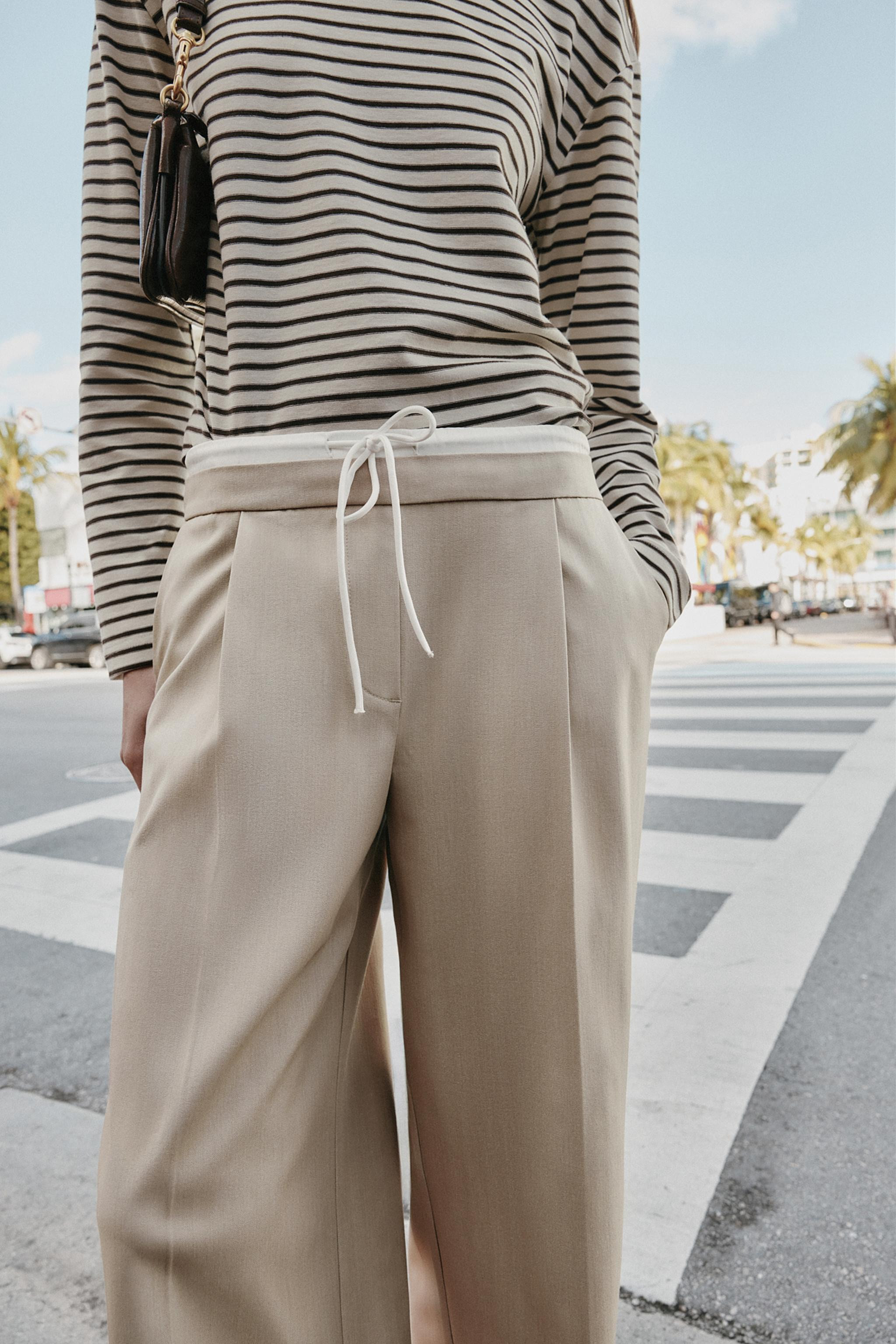 WIDE TROUSERS WITH DOUBLE WAISTBAND | Zara UK