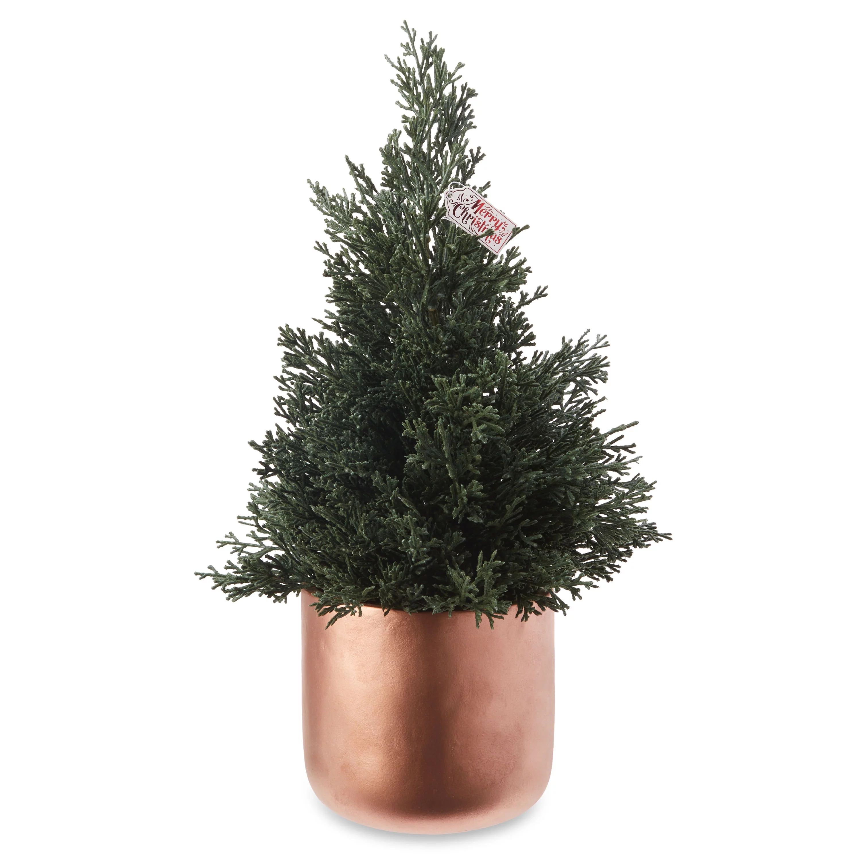 walmart holiday walmart christmas Holiday Time Pine Tree Copper Base, 16-inch - Walmart.com | Walmart (US)