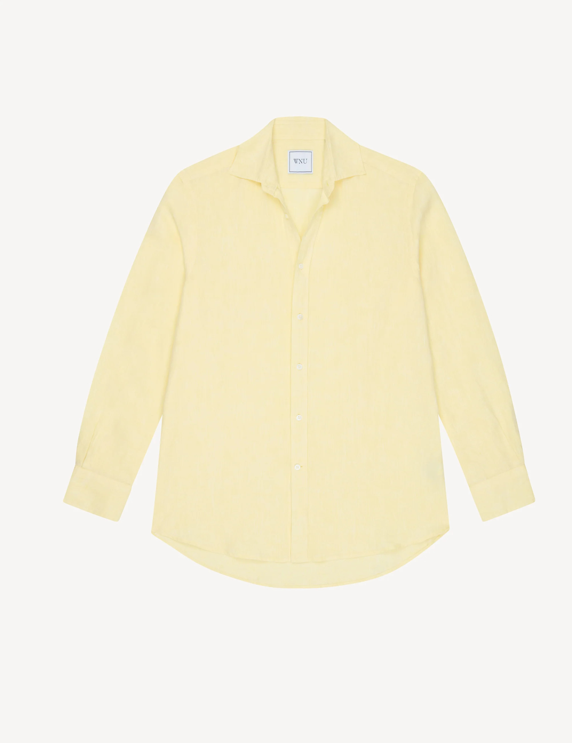 WNU Women's Yellow Linen Boyfriend Shirt | With Nothing Underneath | With Nothing Underneath