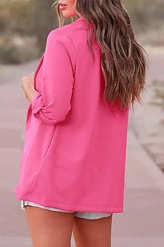 Imily Bela Womens Casual Blazers Long Sleeve Lapel Open Front Work Office Jacket with Pockets | Amazon (US)
