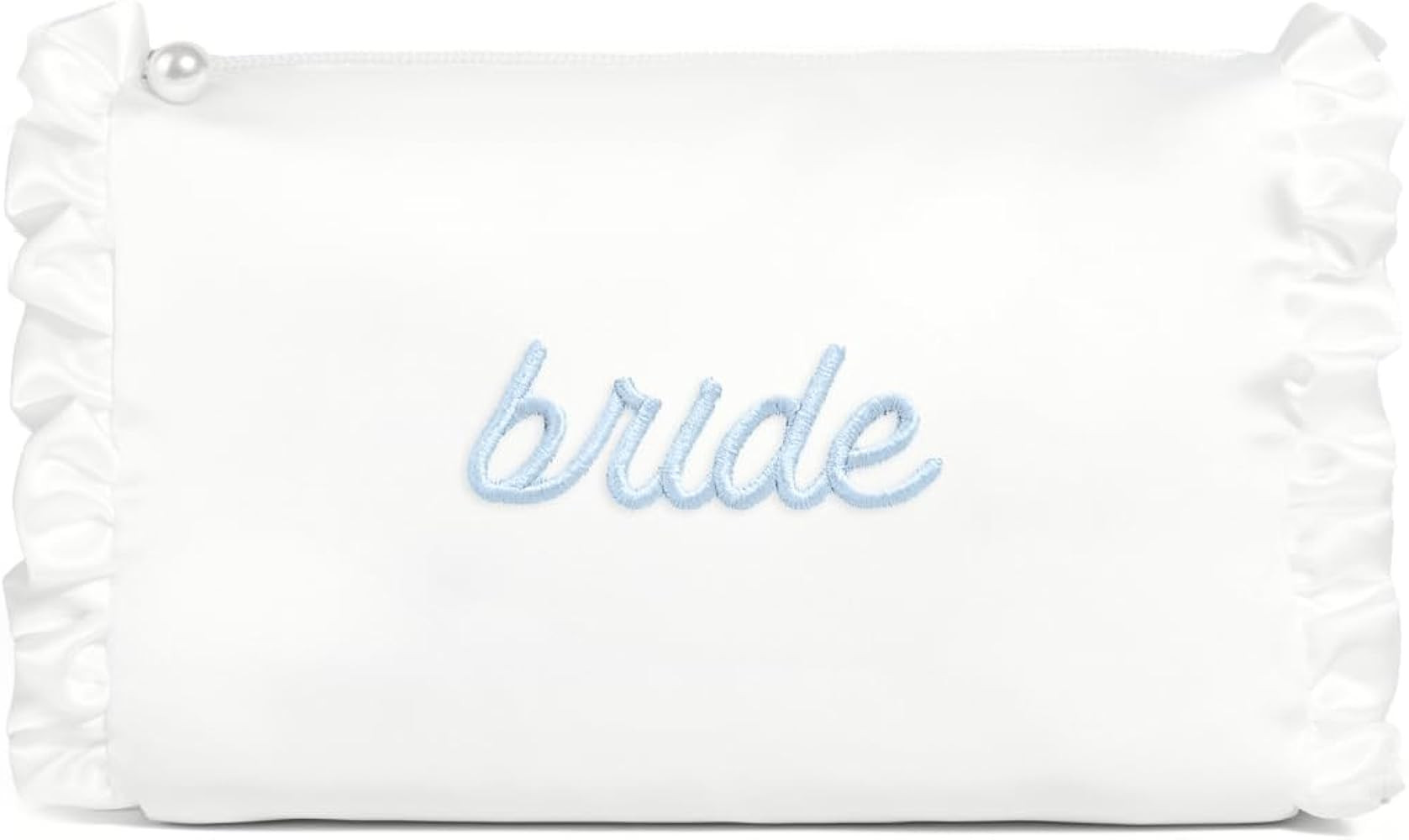 xo, Fetti White Satin Bride Cosmetic Bag | Bachelorette Party Decorations, Bride To Be Purse, Bri... | Amazon (US)