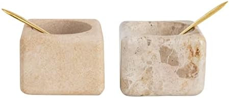 Creative Co-Op Marble/Sandstone Brass Spoon, Set of 2, 2 Colors Pinch Pot Set, 3" L x 3" W x 2" H... | Amazon (US)