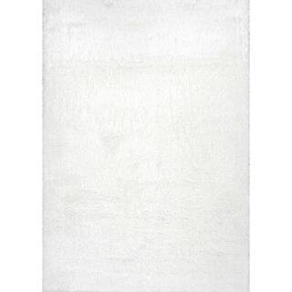 nuLOOM Gynel Solid Shag Snow White 4 ft. x 6 ft. Area Rug OZAS01A-406 - The Home Depot | The Home Depot