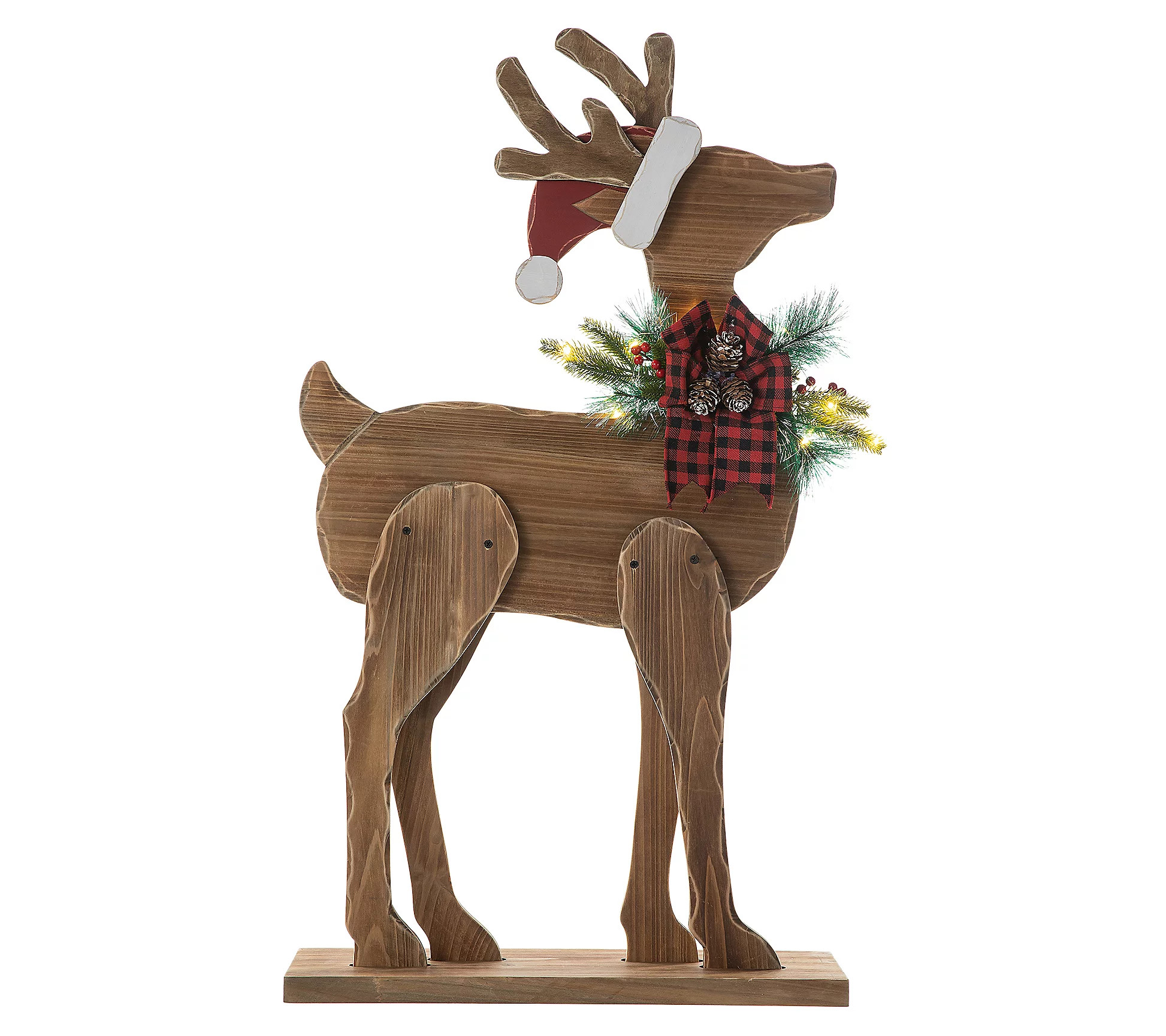 Glitzhome 36""H Chunky Wood Reindeer Porch Decor | QVC