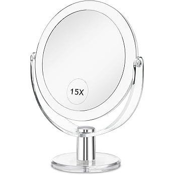Vanity Mirror Makeup Mirror with Stand, 1X/15X Magnification Double Sided 360 Degree Swivel Magni... | Amazon (US)