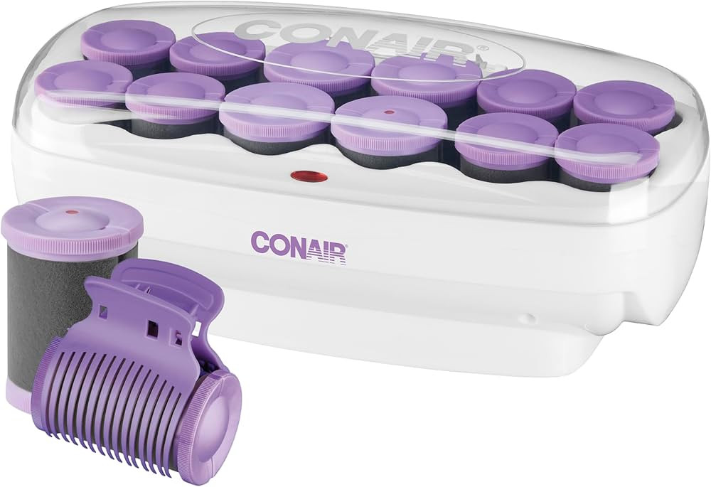 Conair Hot Rollers for Long, Medium & Short Hair, 12 Ceramic Flocked 1½-Inch and 1¾-Inch Heated... | Amazon (US)