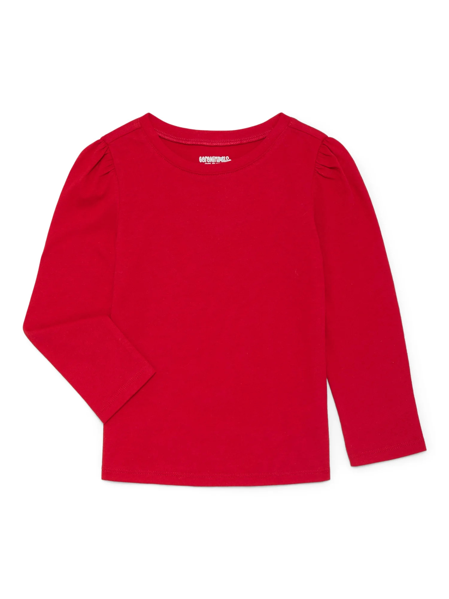 Garanimals Toddler Girls Holiday Solid Tee with Long Puff Sleeves, Sizes 18M-5T | Walmart (US)