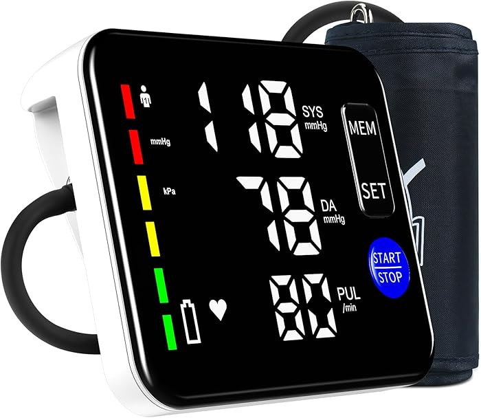 Blood Pressure Monitor Rechargeable Upper Arm Blood Pressure Monitors for Home Use Large Screen B... | Amazon (US)