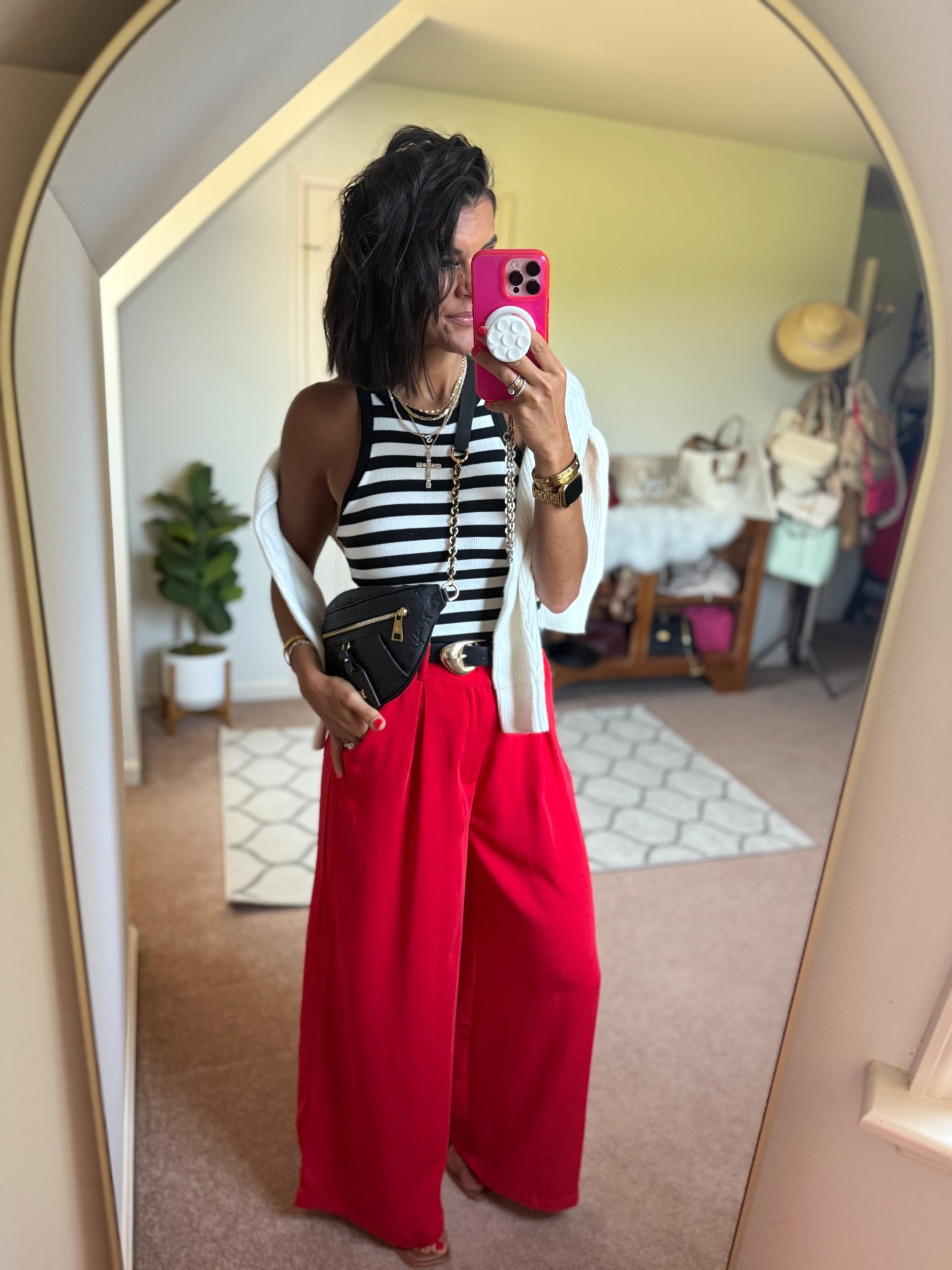 Size xs in tank with built in bra, size small in trousers. I’m 5’5 for reference

#LTKootd #LTKgrwm #LTKSeasonal