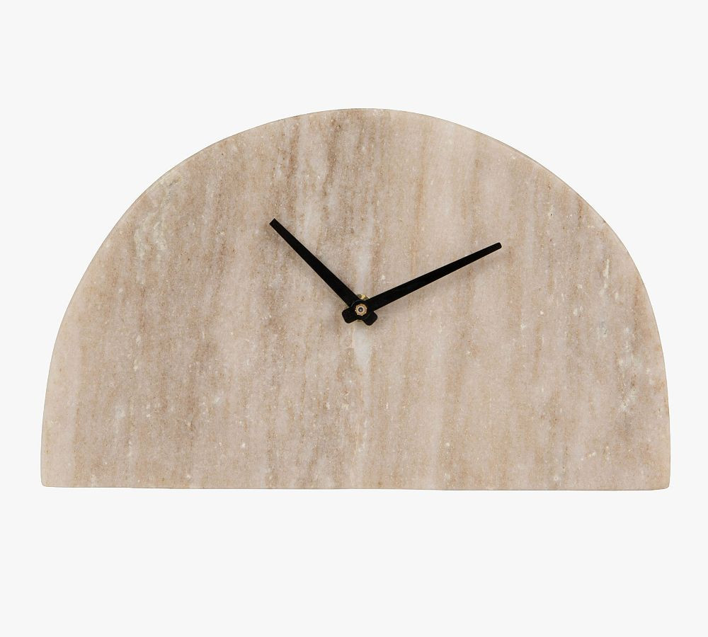 Decorative Half Moon Marble Mantel Clock | Pottery Barn (US)