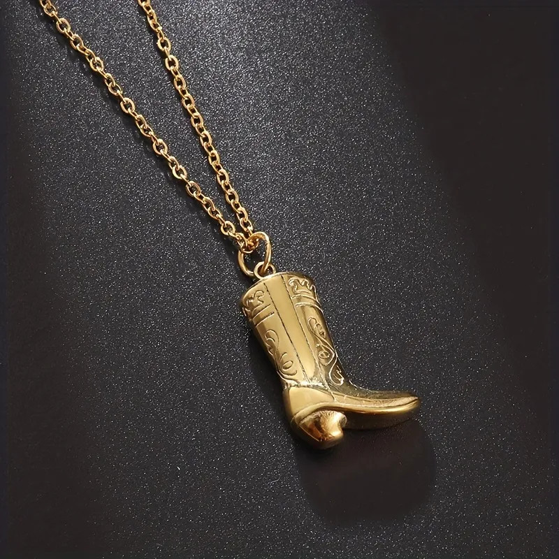 1pc New Retro Golden Western Cowboy Golden Boot Copper Pendant Men's Necklace Fashion Party Anniv... | Temu Affiliate Program