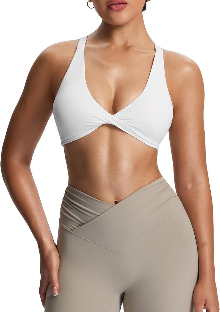 Aoxjox Women's Workout Sports Bras Fitness Satara Low Impact Bra Yoga Crop Tank | Amazon (US)