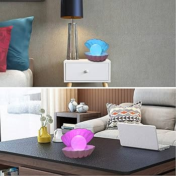Shell Pearl Beach Themed Night Light, RGB 8 Colors Changing Mood Shell Pearl Lamps, Bedside LED C... | Amazon (US)