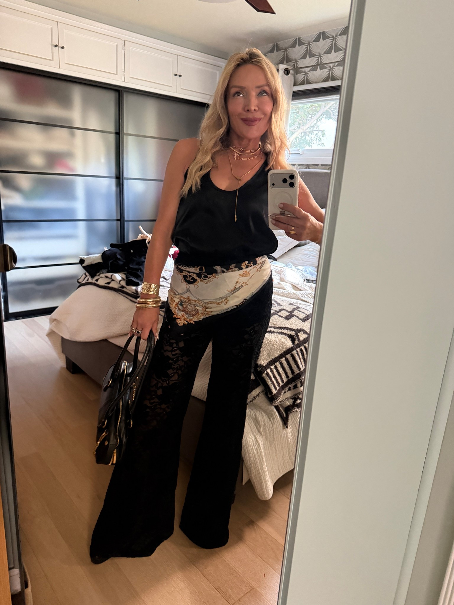 Lace pants for a play preview night! 

#LTKOver40 #LTKootd #LTKPetite
