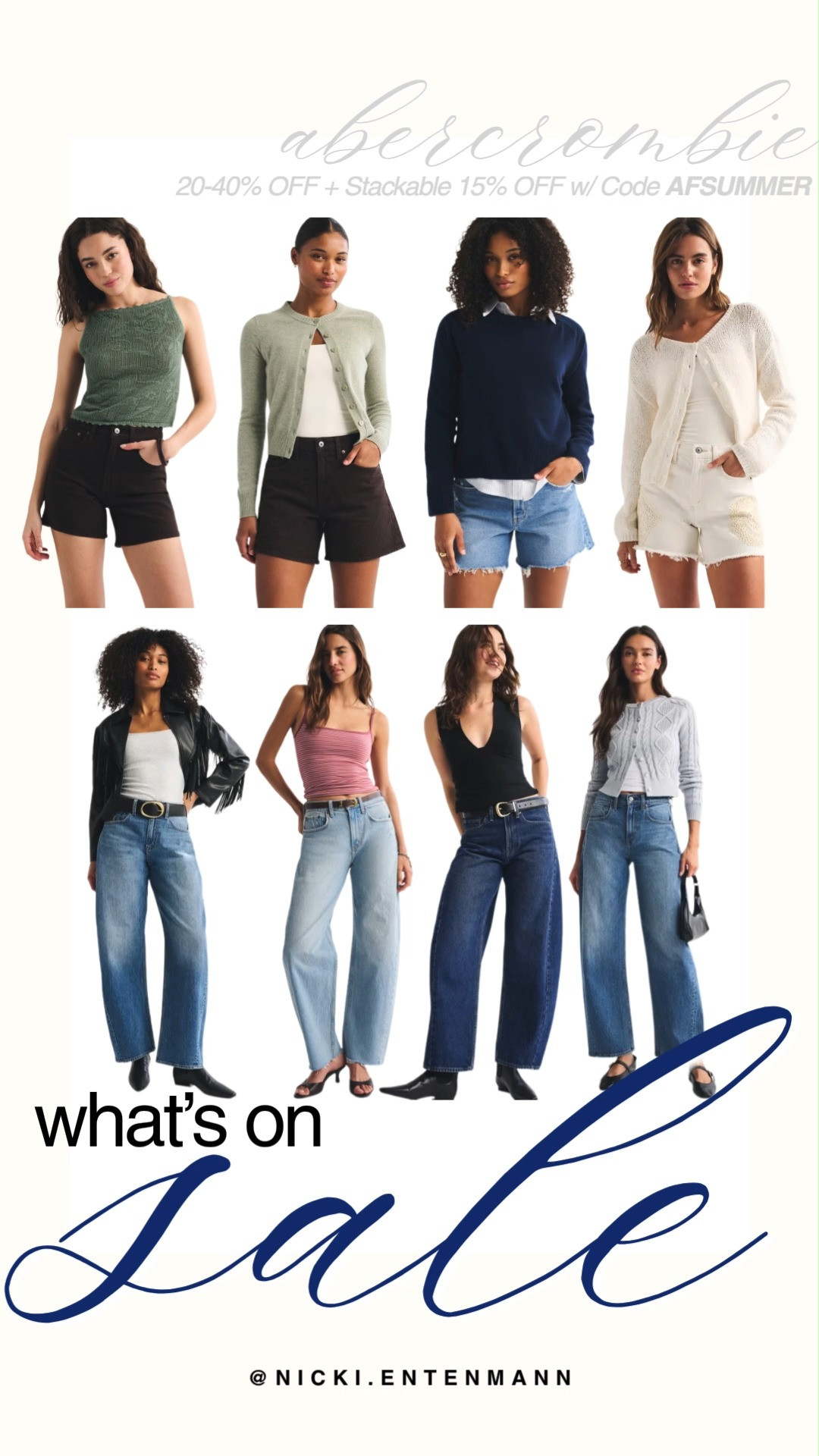 Upgrade your everyday wardrobe with Abercrombie's major sale event featuring 20% to 40% off trending seasonal favorites. This lineup highlights casual essentials like lightweight cardigans, cozy sweaters, and a variety of ultra flattering, relaxed denim styles. Best of all, you can use stackable code AFSUMMER at checkout to score an additional 15% off your entire purchase.

#abercrombie #abercrombiestyle #salealert #summerfashion #abercrombiehaul #dealsandsteals #everydaystyle #wardrobestaples #shoppinghaul #denimstyle 

 #LTKootd #LTKmomlife #LTKSaleAlert