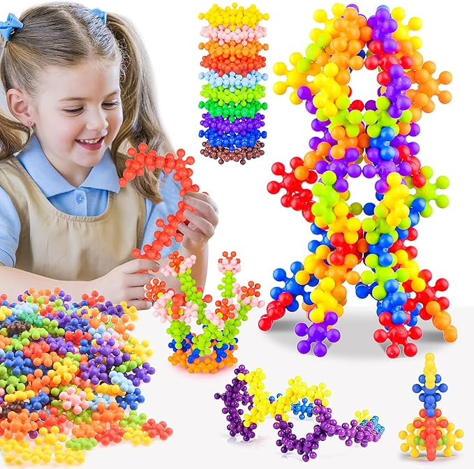 300 Pieces Building Blocks Kids STEM Toys Educational Building Toys with Storage Box - A Great In... | Amazon (US)