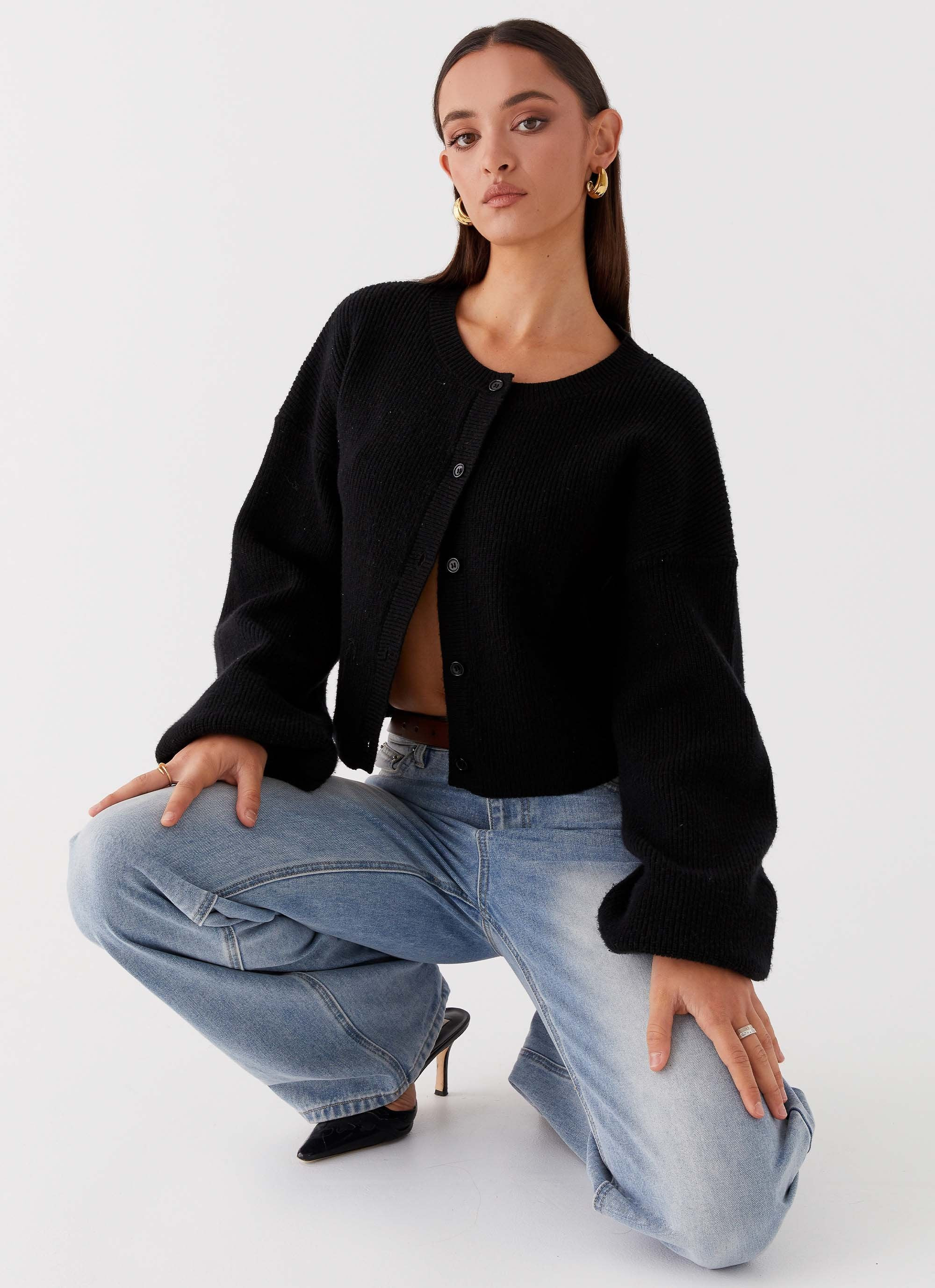 Daphne Knit Cardigan - Black | Peppermayo (Global)