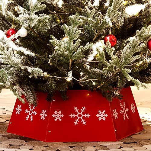 HarcoHome Metal Christmas Tree Collar with 3D Snowflake Authentic Easy Set Up Tree Ring for Short... | Amazon (US)