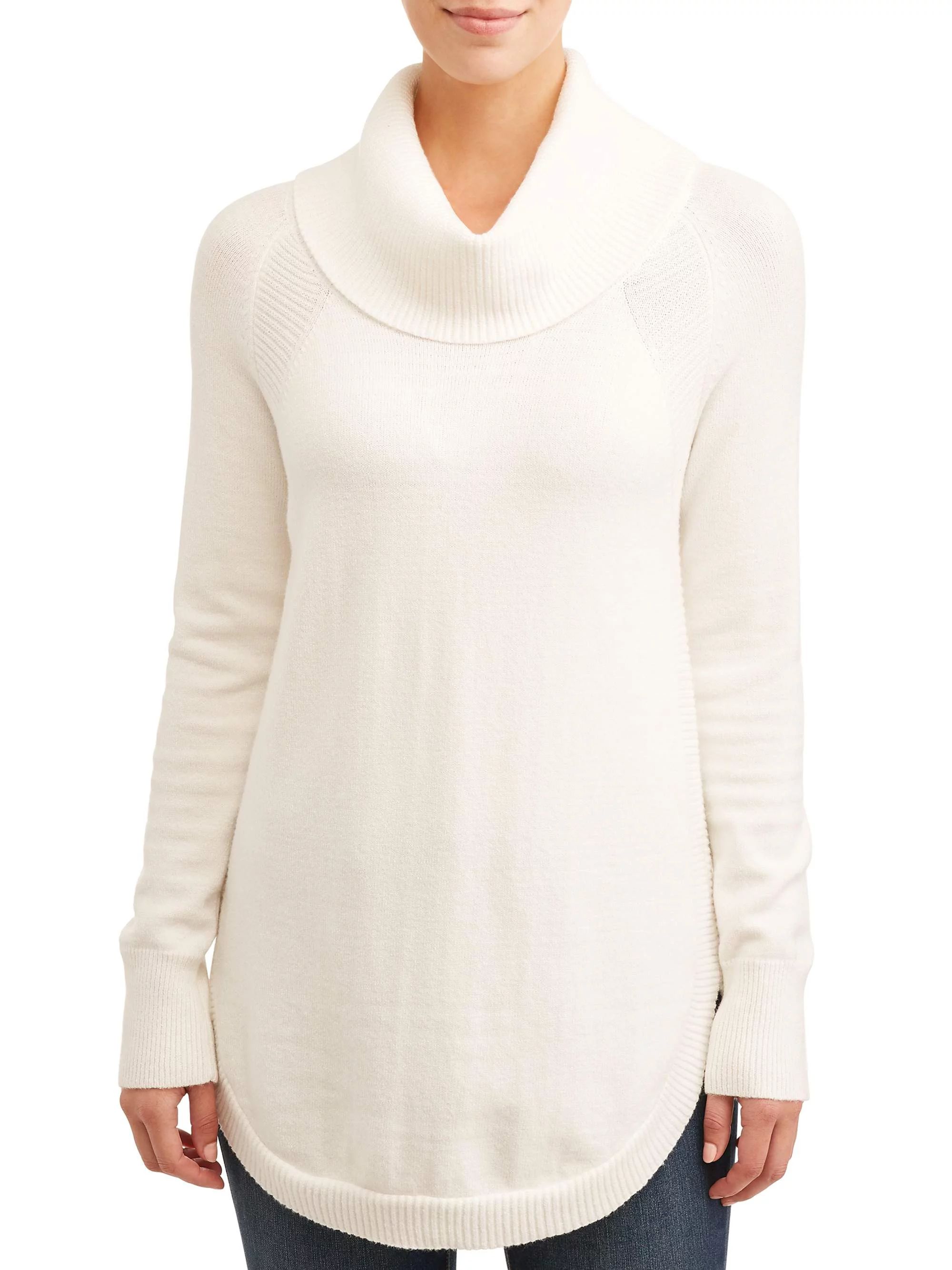 Time and Tru Cowl Neck Tunic Sweater Women's | Walmart (US)