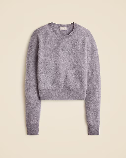 Brushed cashmere shrunken crewneck sweater | J. Crew US