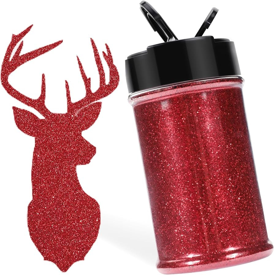 HTVRONT Red Glitter Fine Glitter - 50g/1.76oz Extra Fine Glitter for Crafts, 1/128 Portable Ultra... | Amazon (US)