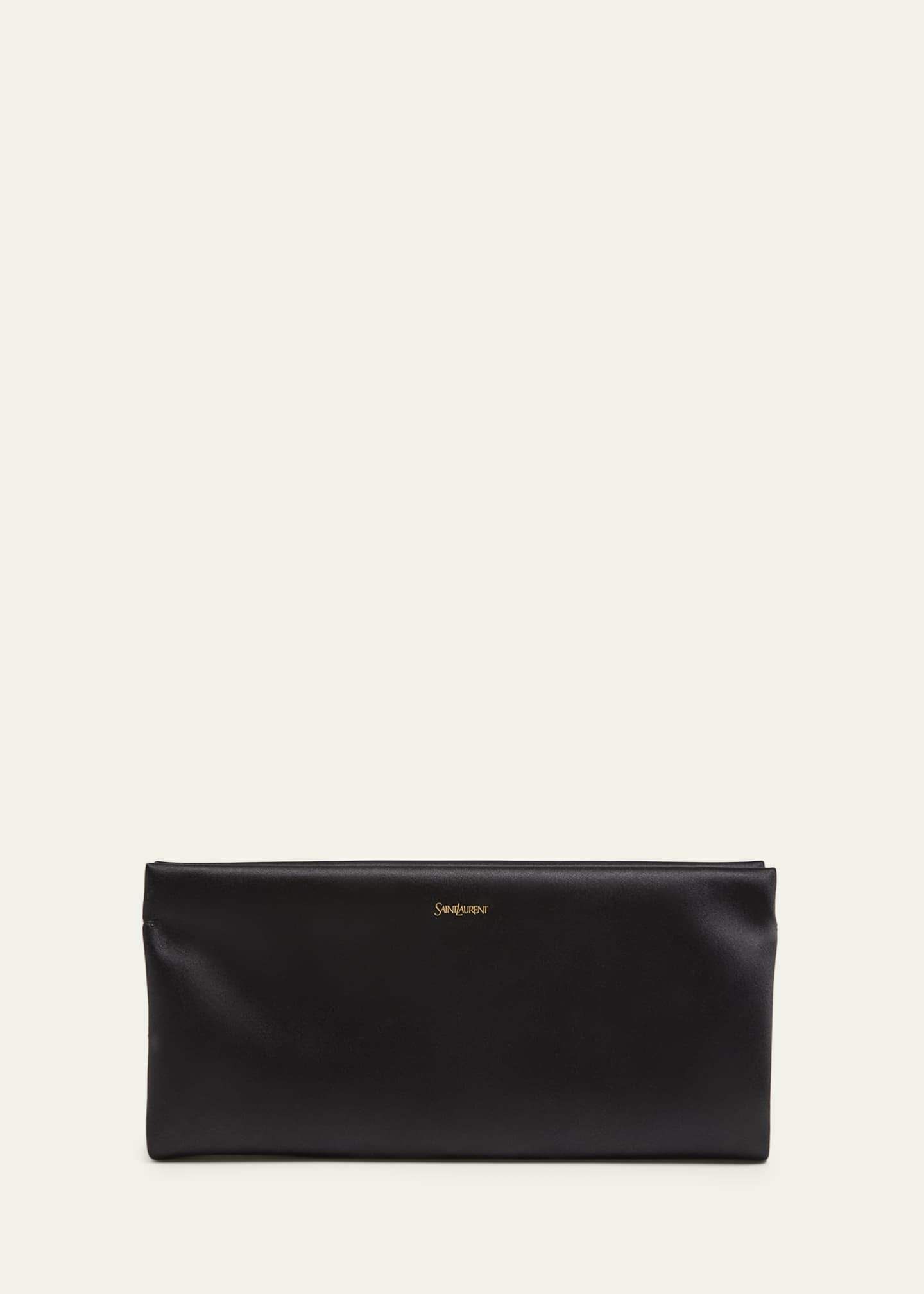 Saint Laurent Soft YSL Clutch Bag in Satin | Bergdorf Goodman