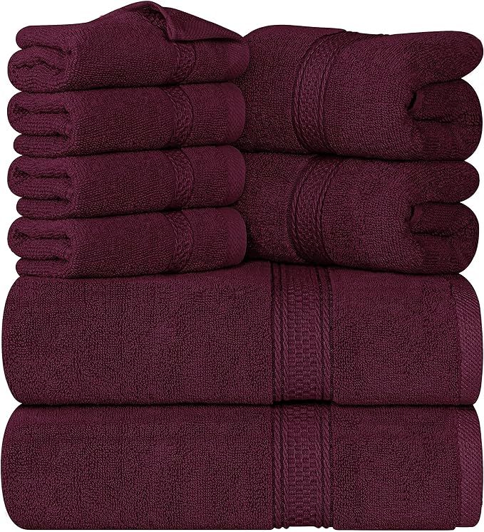 Utopia Towels 8-Piece Premium Towel Set, 2 Bath Towels, 2 Hand Towels, and 4 Wash Cloths, 600 GSM... | Amazon (US)