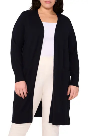 Halogen® Open Front Longline Cardigan in Navy Depths at Nordstrom Rack, Size 2 X | Nordstrom Rack