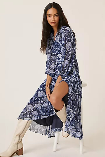 Hutch Geo Wrap Maxi Dress | Anthropologie (US)