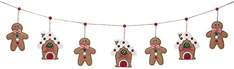 Gingerbread House and Boy Stuffed Felt Banner Garland 48" | Amazon (US)