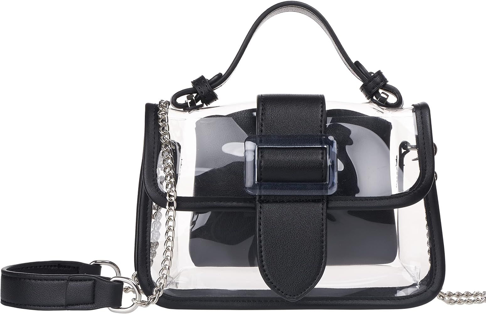 Clear Shoulder Bag Purse 2 in 1 Transparent Crossbody Bag Jelly Handbag | Amazon (US)