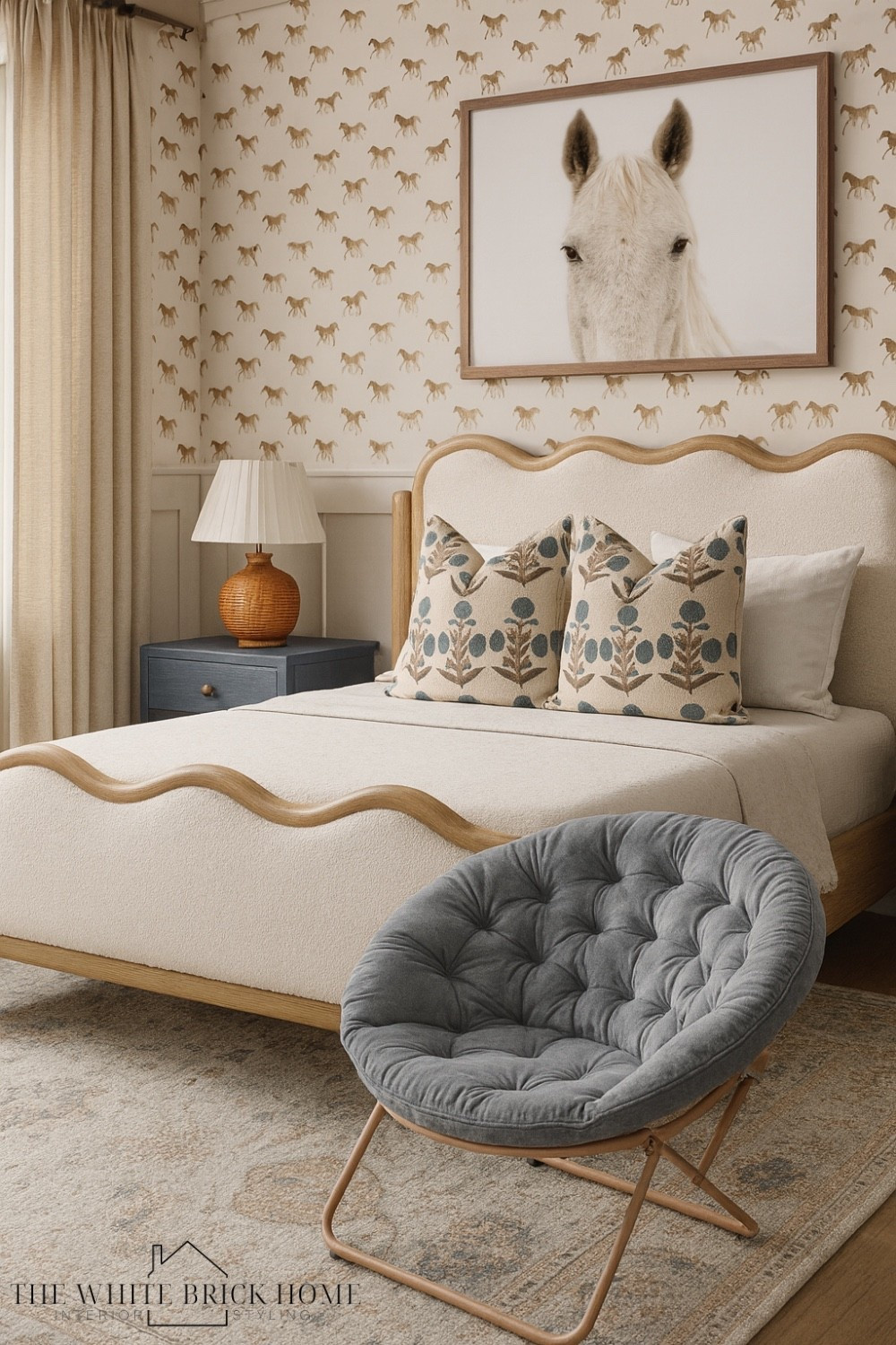This bedroom design blends cozy textures with warm neutrals and soft blue. The layered patterns crate an inviting space for any girl. 

Girls room, girls bedroom, kids bedroom, girls room decor, bed, bedroom, horse themed bedroom, equestrian bedroom, tween girl bedroom, teen girl room, blue bedroom, girls blue bedroom design. Girls room lamp, girls room nightstand, girls room theme, girls room layout, home decor, home design, bedroom design, girls room bedding, Amazon girls bedroom chair, minted, Wayfair, wallpaper, target, Wayfair girls room furniture 

#LTKHome #LTKKids #LTKFindsUnder50