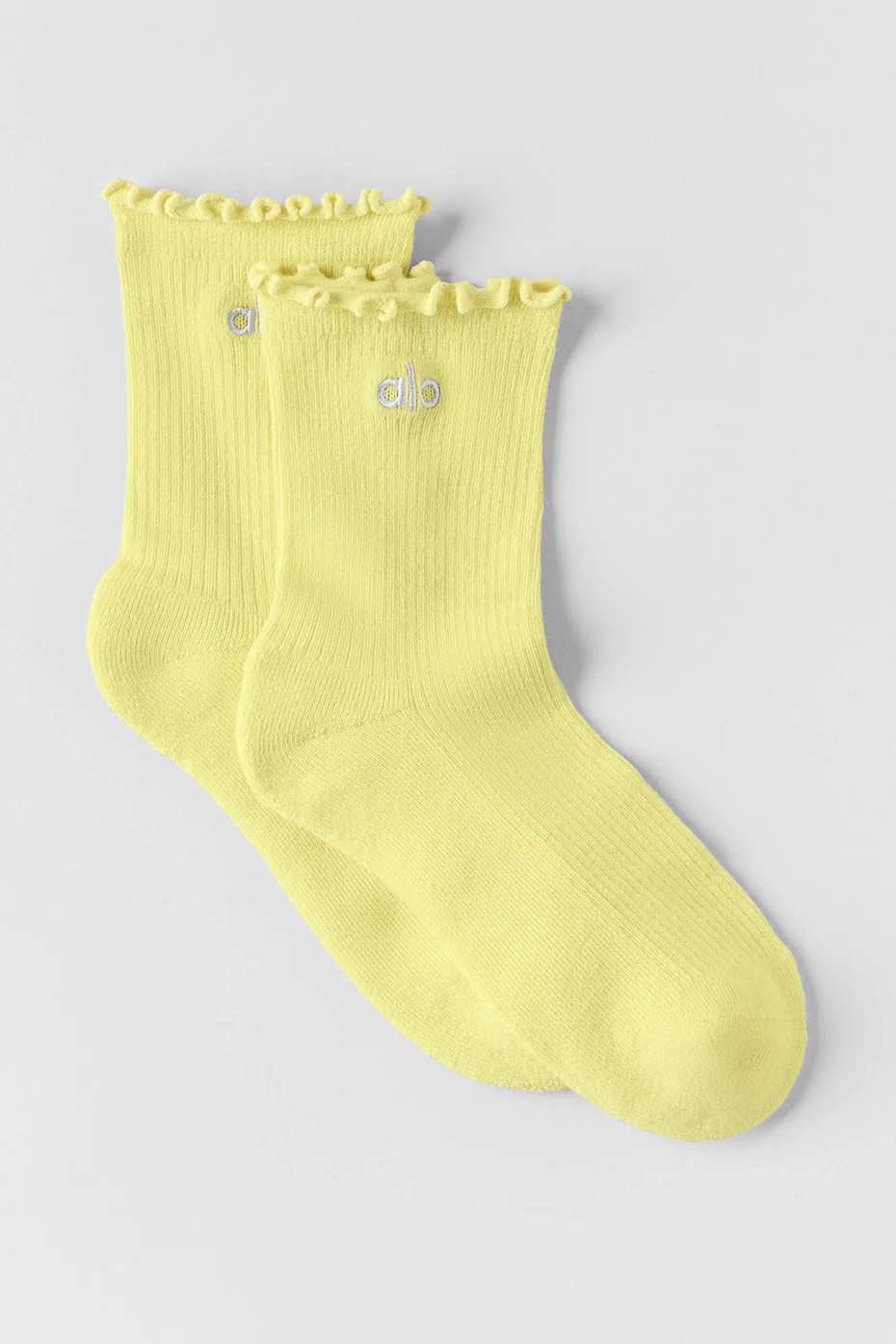 ALO | Women's Lettuce Edge Sockshine in Sun Yellow, Size: Medium/Large | Alo Yoga (US)