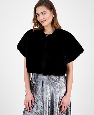 Robbie Bee Women's Faux Fur Caplet - Macy's | Macy's