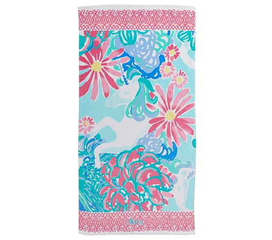 Lilly Pulitzer Unicorns In Bloom Kid Beach Towel | Pottery Barn Kids