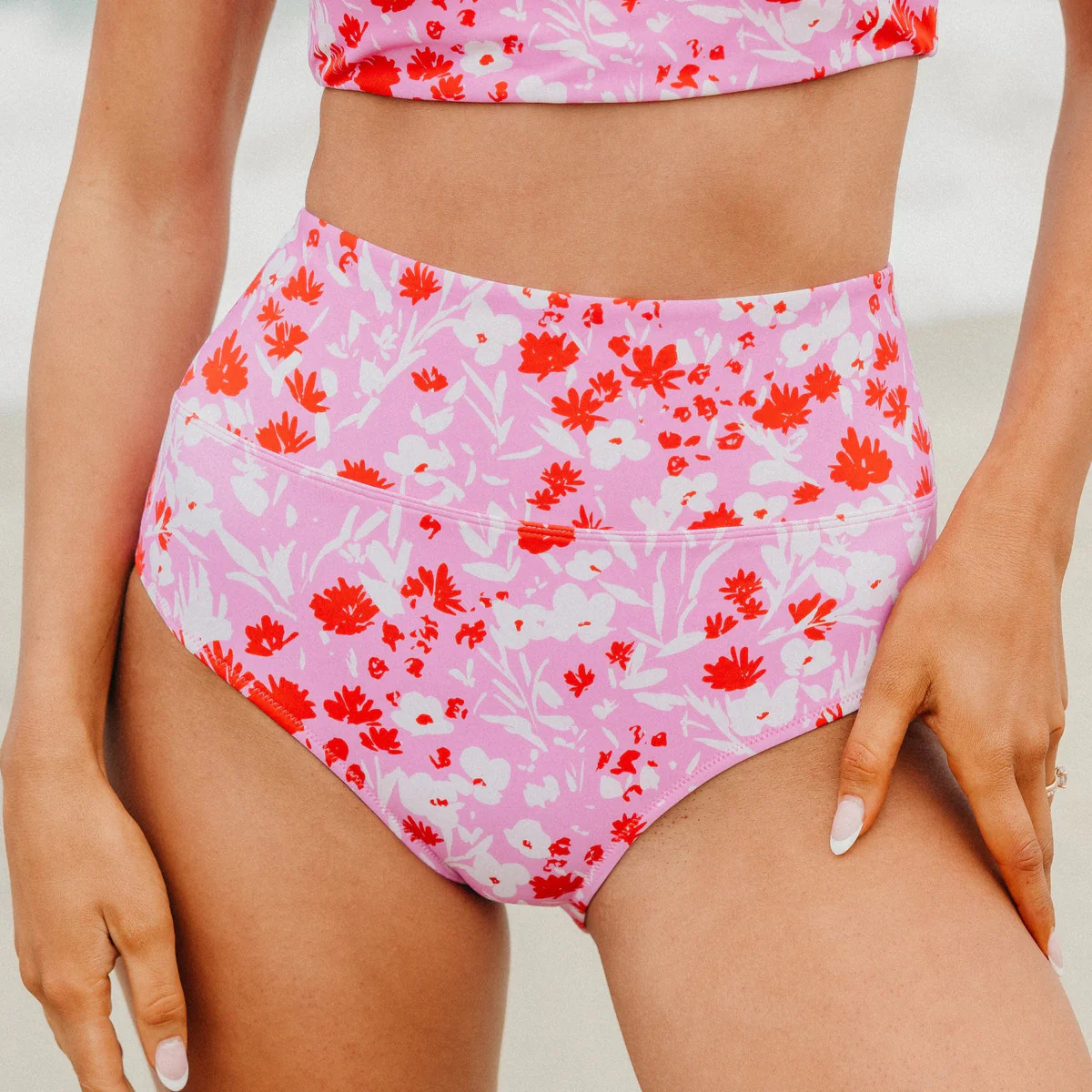 High Rise Bottoms - Pink Floral | Maven Thread