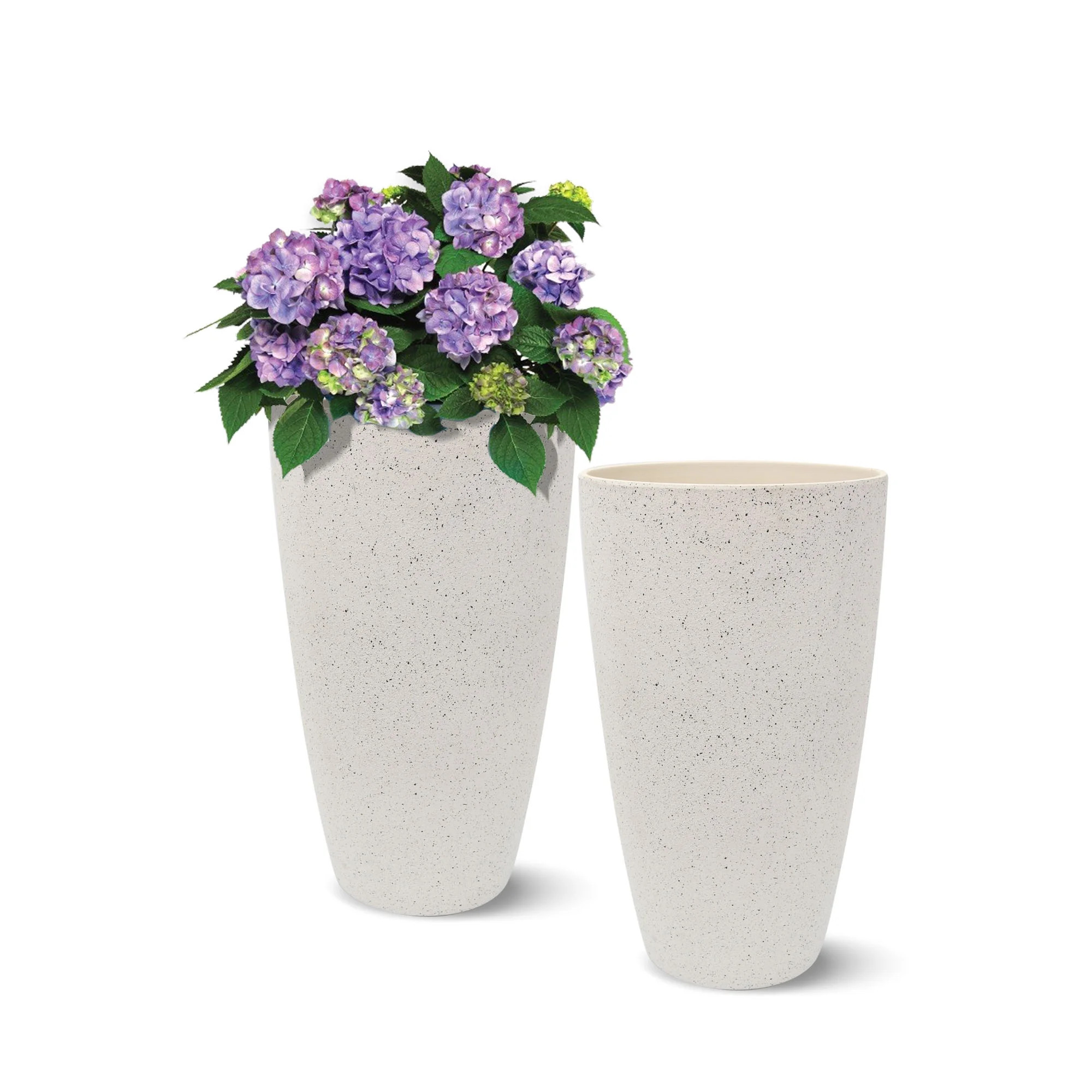 FLORET Tall Planter 20"H x 11"W Plastic Square Tree Plant Pots with Drainage, Marble Pattern Larg... | Walmart (US)
