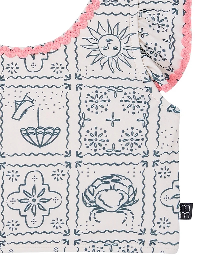 Modern Moments by Gerber Toddler Girl Two- Piece Swimsuit with Ric- Rac, Sizes 12M-5T | Walmart (US)