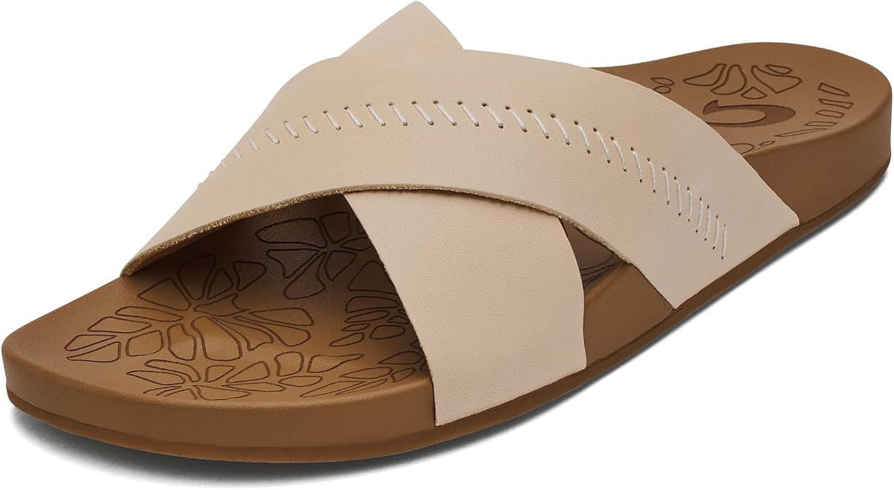 OluKai Kipe'a Olu Women's Slide Sandal, Premium Leather | Relaxed & Dressy Design For Any Occasio... | Amazon (US)