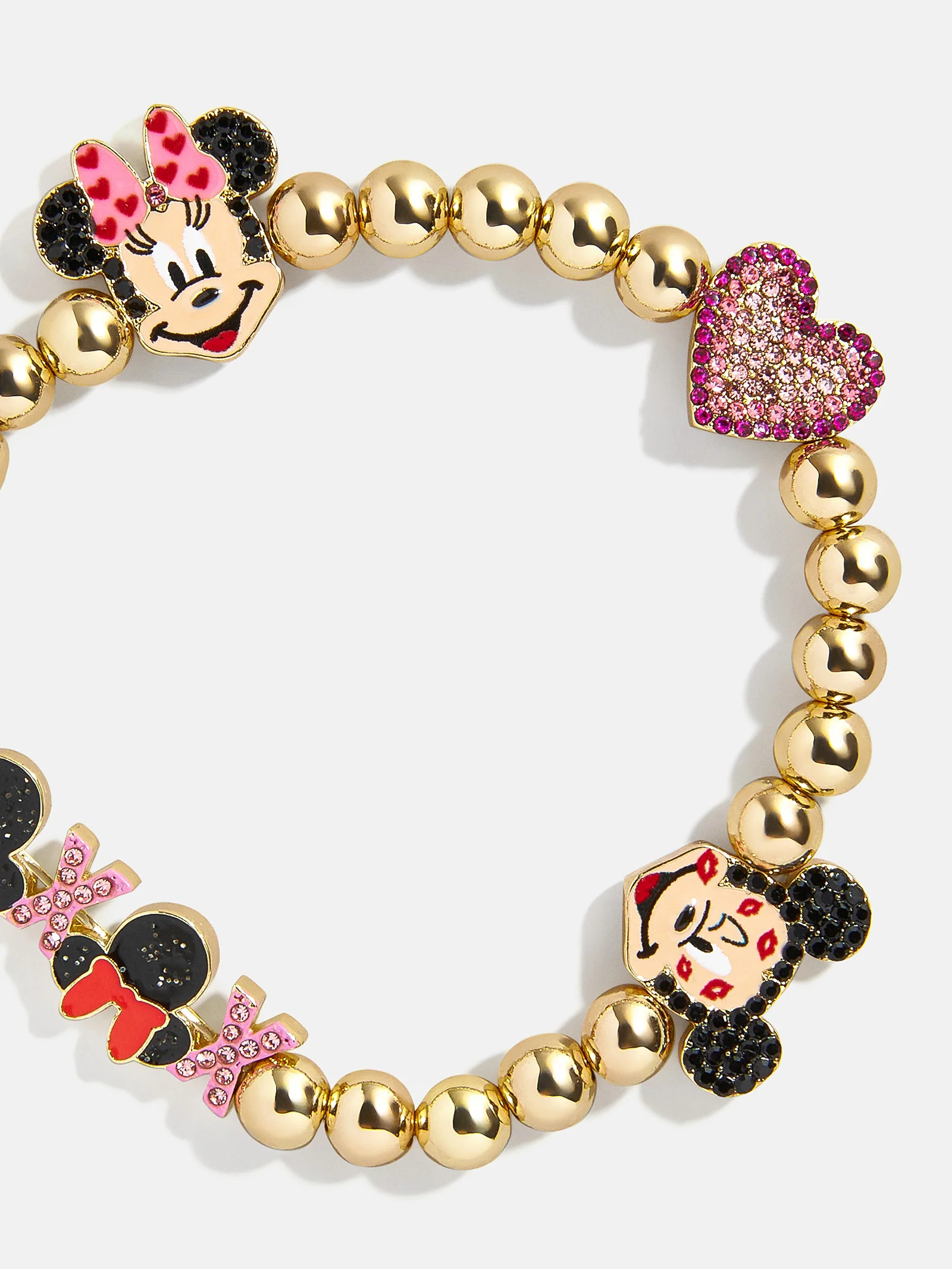 Disney Mickey Mouse & Minnie Mouse Love Pisa Bracelet - Gold | BaubleBar (US)