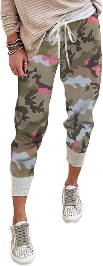 CILKOO Women Casual Drawstring Elastic Waist Drawstrings Jogger Sweatpants Stretch Lounge Pants w... | Amazon (US)