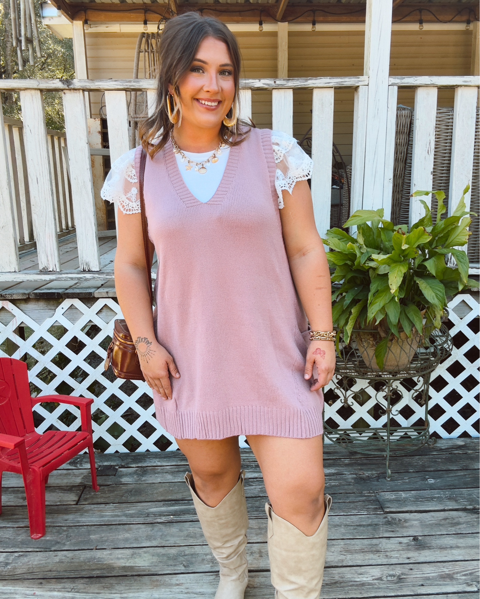 Love how lightweight this sweater dress is, easy to wear in early fall and easy to warm up for the cooler days!

#LTKMidsize #LTKPlusSize